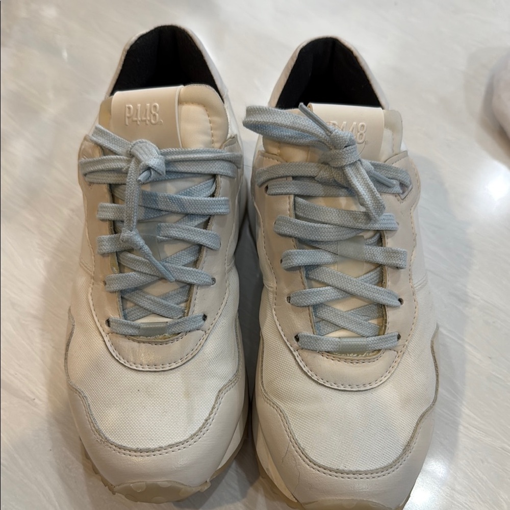 P448 Cream Sneakers Minimalist Casual Style size 37